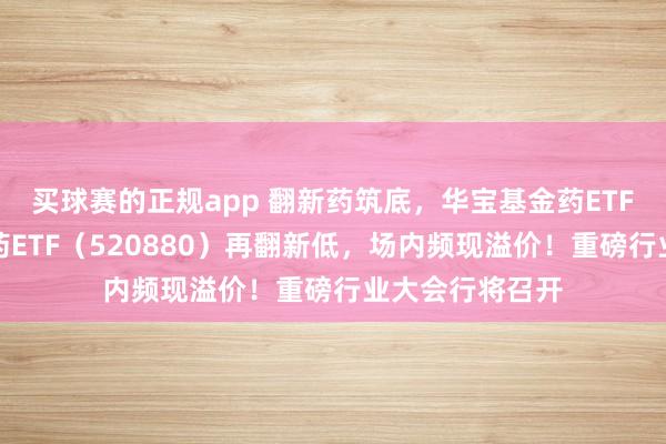 买球赛的正规app 翻新药筑底,华宝基金药ETF、港股通翻新药ETF(520880)再翻新低,场内频现溢价!重磅行业大会行将召开
