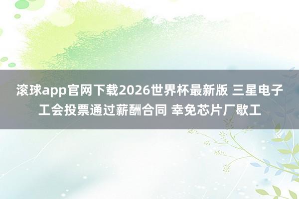 滚球app官网下载2026世界杯最新版 三星电子工会投票通过薪酬合同 幸免芯片厂歇工