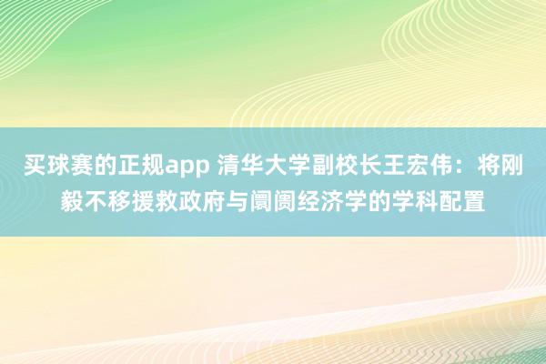 买球赛的正规app 清华大学副校长王宏伟：将刚毅不移援救政府与阛阓经济学的学科配置