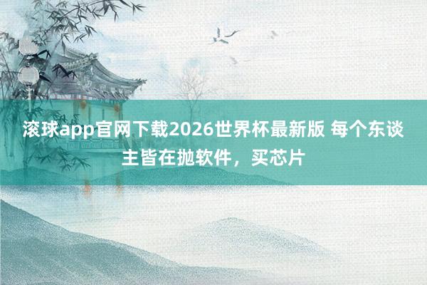 滚球app官网下载2026世界杯最新版 每个东谈主皆在抛软件,买芯片
