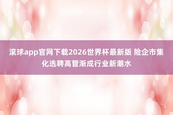 滚球app官网下载2026世界杯最新版 险企市集化选聘高管渐成行业新潮水