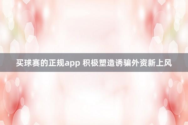 买球赛的正规app 积极塑造诱骗外资新上风