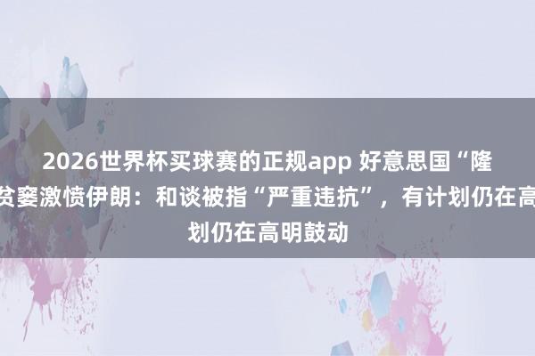 2026世界杯买球赛的正规app 好意思国“隆重性”贫窭激愤伊朗：和谈被指“严重违抗”，有计划仍在高明鼓动