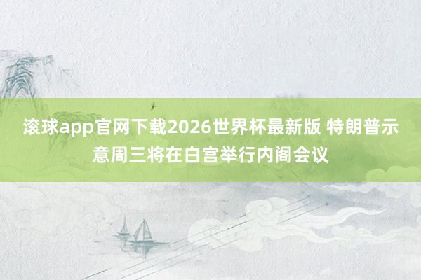 滚球app官网下载2026世界杯最新版 特朗普示意周三将在白宫举行内阁会议