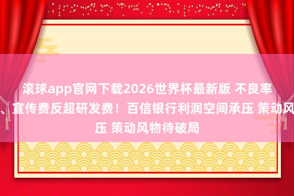 滚球app官网下载2026世界杯最新版 不良率执续攀升、宣传费反超研发费！百信银行利润空间承压 策动风物待破局
