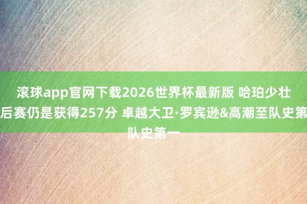滚球app官网下载2026世界杯最新版 哈珀少壮季后赛仍是获得257分 卓越大卫·罗宾逊&高潮至队史第一