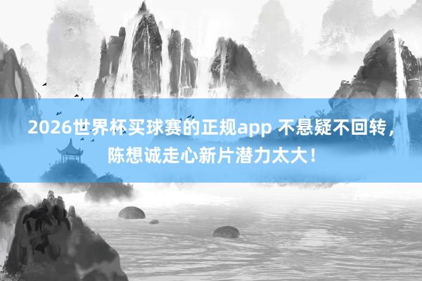2026世界杯买球赛的正规app 不悬疑不回转,陈想诚走心新片潜力太大!