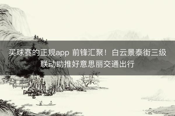 买球赛的正规app 前锋汇聚!白云景泰街三级联动助推好意思丽交通出行